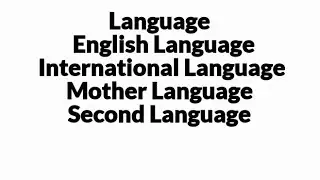 Definition of language, English language, international language, mother language, second language 
