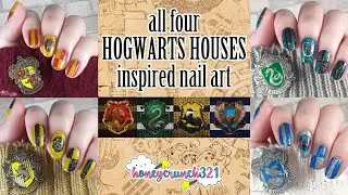 All 4 Hogwarts Houses Inspired Nail Art | honeycrunch321