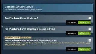 forza horizon 6 Steam Pre Purchase price hike