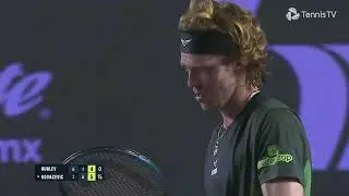 Rublev breaking 2 rackets in back-to-back points. On the floor and on his foot  - Los Cabos 2025