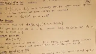 Upper and Lower bound of a set (lecture 2)