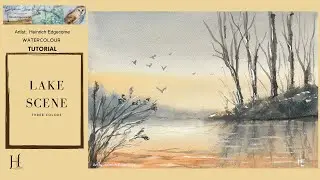 How to paint a peaceful lake scene in watercolor