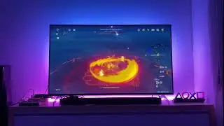 Genshin Impact Raiden Weekly | Philips HDMI Sync Box | Hue Play Gradient Ligthstrip and Ambiance