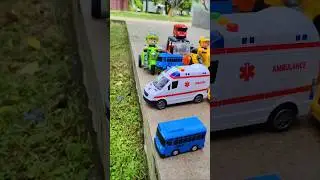 Ambulance + Police Toy Chase 🚨 #toycars #toonmasti