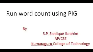 How to configure and run the mapreduce program in PIG