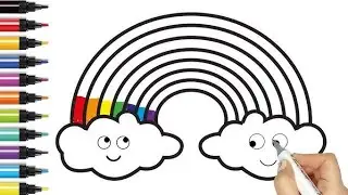 Colored Rainbow 🌈 How to Draw Rainbow With Clouds | Draw a Rainbow#bachaparty@Artworld06 