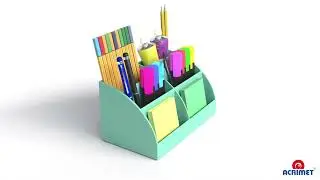 360&deg; & 3D Tour: Acrimet Desktop Easy Organizer Green Color &ndash; Perfect for Office, Home Organization!