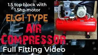 1.5 hp topblock and 1.5 hp motor 110 lts tank fitting and testing | review in tamil