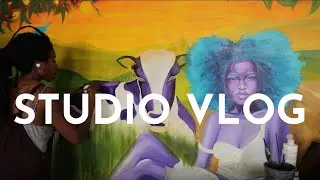 🎨STUDIO VLOG: Mural supplies, minimal-waste shipping, artist shopping haul, painting+