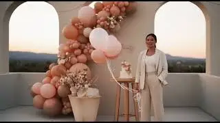 Luxury Balloon Decor Setup with Cake & Flowers | Birthday & Event Styling by One Up Party