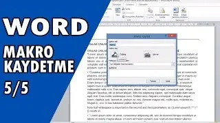 Word Makrolar | Word'de Makro Kaydetmek | 5. b&ouml;l&uuml;m