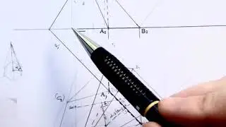 124B3 Representar la pirámide recta de 5cm de altura, base hexagonal de lado AB/ EVAU MADRID
