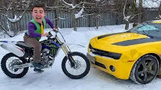 Funny Video - Doctor Arrived on a Motorcycle to Help After Camaro Got Stuck in Mud