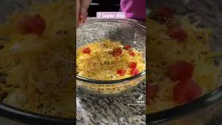 7 layer dip! #snacks #dip #cooking #recipe #cookwithme