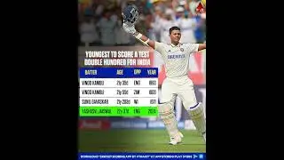 youngest to score a test double hundred for India #yashasvijaiswal #indvseng #shorts