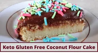 Easy Coconut Flour Cake With Buttercream Frosting And Easy Homemade Keto Sprinkles (Gluten Free)