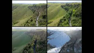 Ditchling beacon, 4 season drone shot