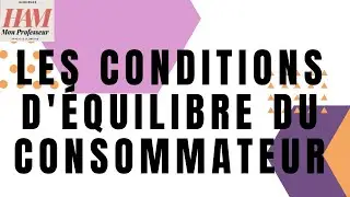 TD-Microéconomie - EX7-4 : Conditions de Maximisation de l'Utilité, les Conditions du Point Optimal