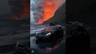 Nature vs. engineering: A brand-new Mercedes in front of an erupting volcano!