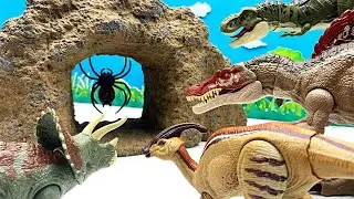 Dinosaur Attack In Scary Cave Tyrannosaurus Rex Brachiosaurus