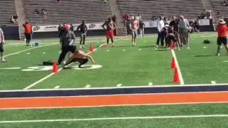 Training For NFL Combine - 3 Cone Drill