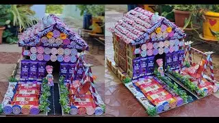 Chocolate House making at home: The easy way || How to make a candy house at home
