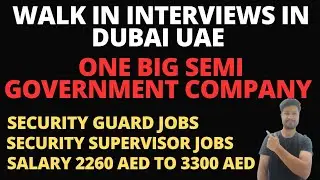 Jobs in dubai | Security guard jobs | Security supervisor jobs | Salary 2260Aed To 3300Aed |