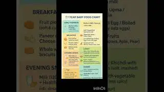 #1Year baby food chart #Parenting tips #Daily Health