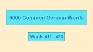5000 Common German Words - Lesson 042