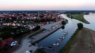 Wittenberge an der Elbe- Wohnmobilstellplatz am Sportboothafen.
