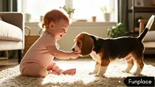 Cute baby with pets funny moment by funplace