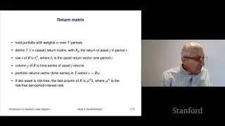 Stanford ENGR108: Introduction to Applied Linear Algebra | 2020 | Lecture 47-VMLS portfolio optim