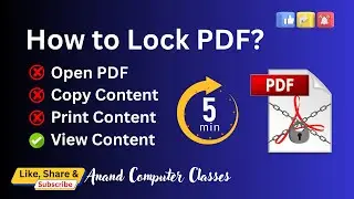 How to Lock the PDF | Disable Copy, Edit & Print | Anand Computer Classes