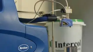 Nordson hot melt equipment testing in laboratory