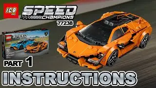 LEGO 77238 Lamborghini Revuelto & Hurac&aacute;n STO &ndash; 4K Build Instructions Slideshow (Part 1 of 2)