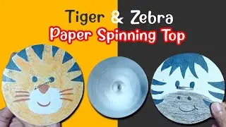 How to Make a Zebra and Tiger Paper Spinning Top | Easy DIY Tutorial