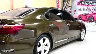 Lexus wrapped with Metallic Dark Brown vinyl