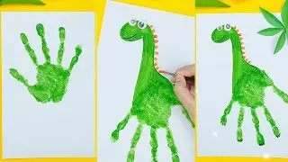 How to Make Handprint Animal | Handprint Dinosaur craft | Craft Idea #kids #Shorts