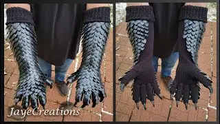 Blacked Out Dragon Arms - Scalemail Gauntlet Sleeves - ASMR - JayeCreations