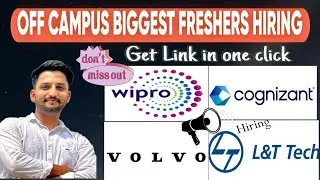 Wipro ! L&T !  Cognizant ! Volvo !  Hiring 😱 Don't Miss  APPLY FAST. Any Graduate 2026,2025,2024