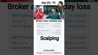 DAY 28/75 Scalping in market 22 Nov 2023 Wednesday #day28 #mercilesstrader
