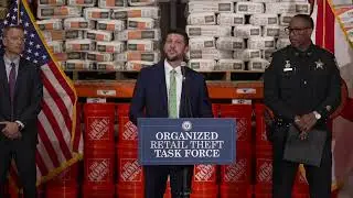 AG Uthmeier joins Jacksonville Sheriff T.K. Waters to announce Organized Retail Theft Task Force.