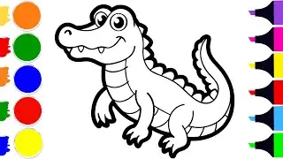 How to Draw a Cartoon Alligator | Easy Step by Step Tutorial | Cute Alligator Drawing for beginners