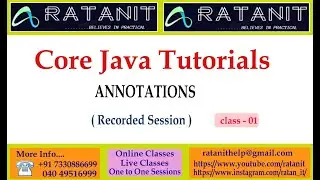 Core Java Tutorials || Java Annotations || by Mr.Ratan || class-01