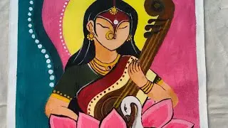 Tutorial video to make Maa Saraswati painting | Step by step painting |Full video #trending #art 