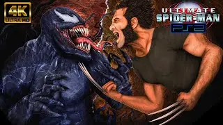 VENOM VS WOLVERINE [4K] Combate Completo ESPA&Ntilde;OL - Modo Dif&iacute;cil - Ultimate Spider-Man PS2 REMASTERED