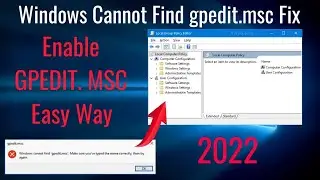 gpedit.msc missing windows 10 2022 || Group Policy Editor missing || windows cannot find gpedit.msc