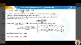 Solución de una ecuación trigonométrica de segundo grado