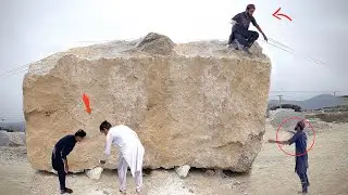 AMAZING Workers: How to Mine Stone From Mountain Multiple Stone Crane Lifting To Make Granite
