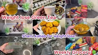 Daily routine//weight lose Green Tea //shami kabab recipe//aloo andy recipe 